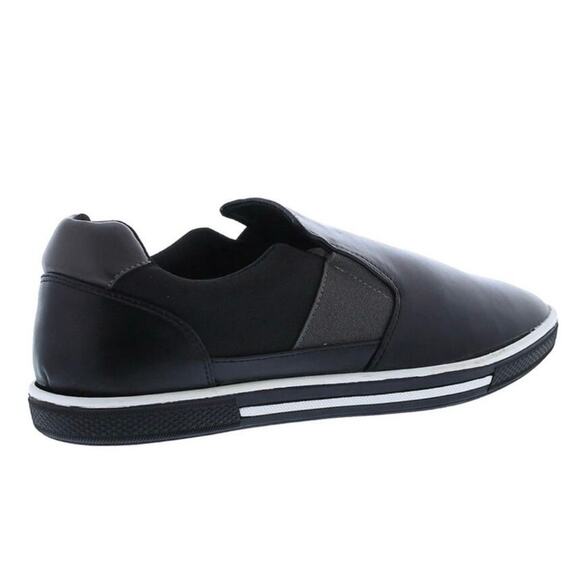 Zanzara Black Men Lucky Slip-On Sneaker Size 12 Soft Leather Padded insole New - Picture 3 of 13
